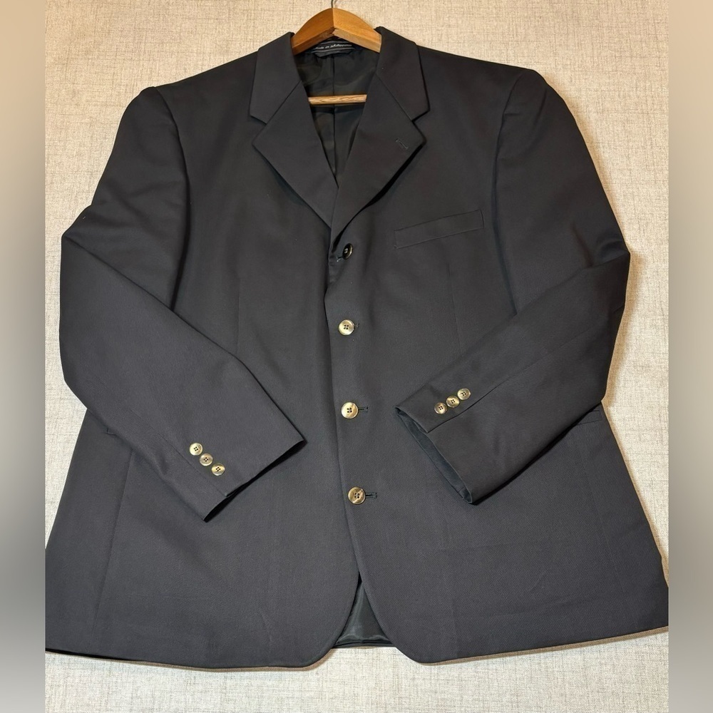 von furstenberg black men’s dinner jacket suit blazer coat w/metal buttons. 46R - Picture 8 of 15